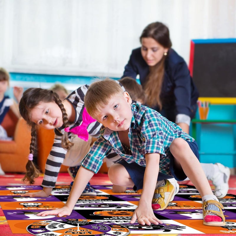 Civaner 3 Pcs Halloween Party Game for Kids with Spinner Halloween Conversation Party Twist Poses Mat Game with Conversation Mat Spinner for Classroom School - Image 5